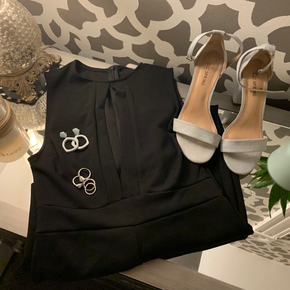 Black low cut jumpsuit